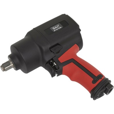 1/2 Inch Sq Drive Air Impact Wrench - Twin Hammer Design - 3-Speed Selector 