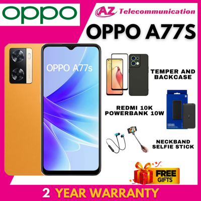 OPPO A77S 4G（8/128GB）：本地套装：2年保修：免费赠品（TEMPERGLASS、后盖、无线颈带、REDMI 10K移动电源、自拍杆）：！！。