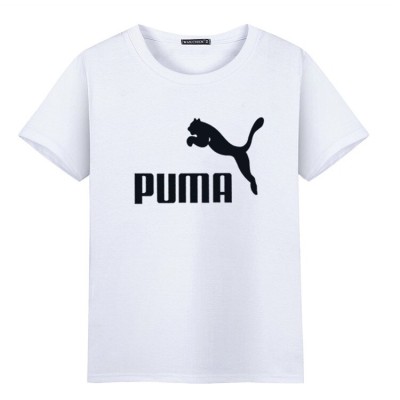 男士T恤豹纹字母印花O领短袖大号情侣休闲上衣S~5XL